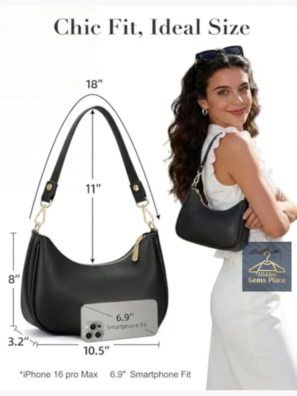 Mini Hobo Shoulder Bag Vegan Leather Crossbody Purse